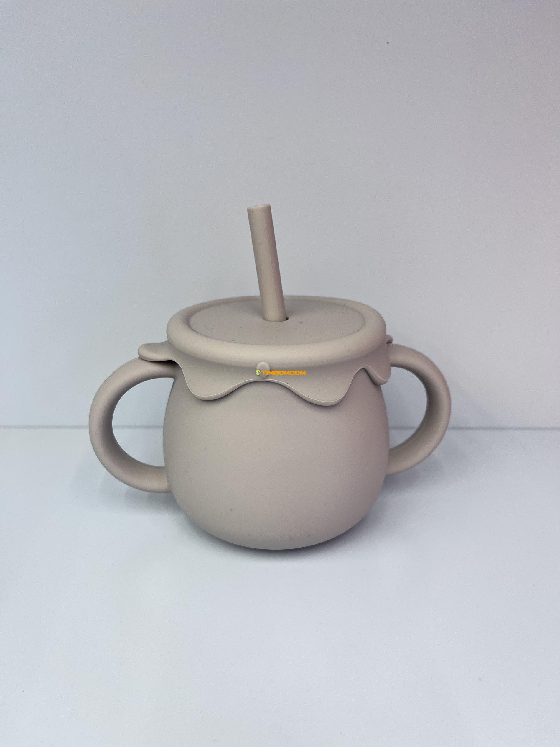 Silicone Baby Training Cup with Straw and Handles