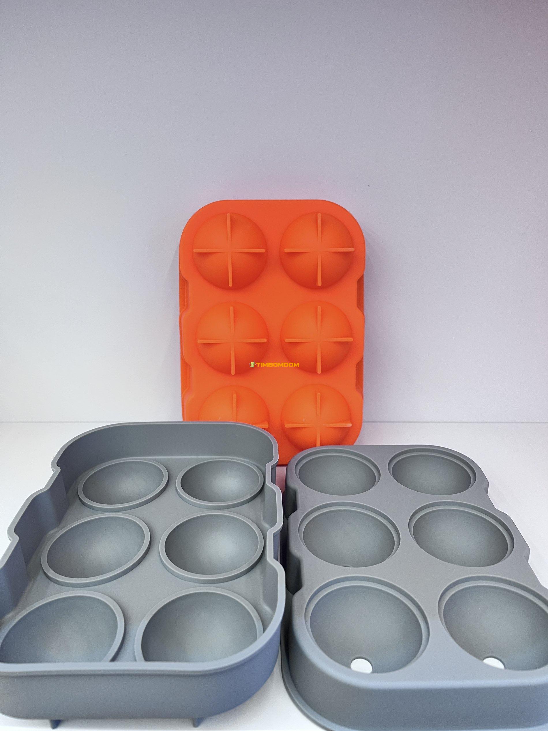 Silicone 6-Cavity Ice Ball Mold for Whiskey and Cocktails