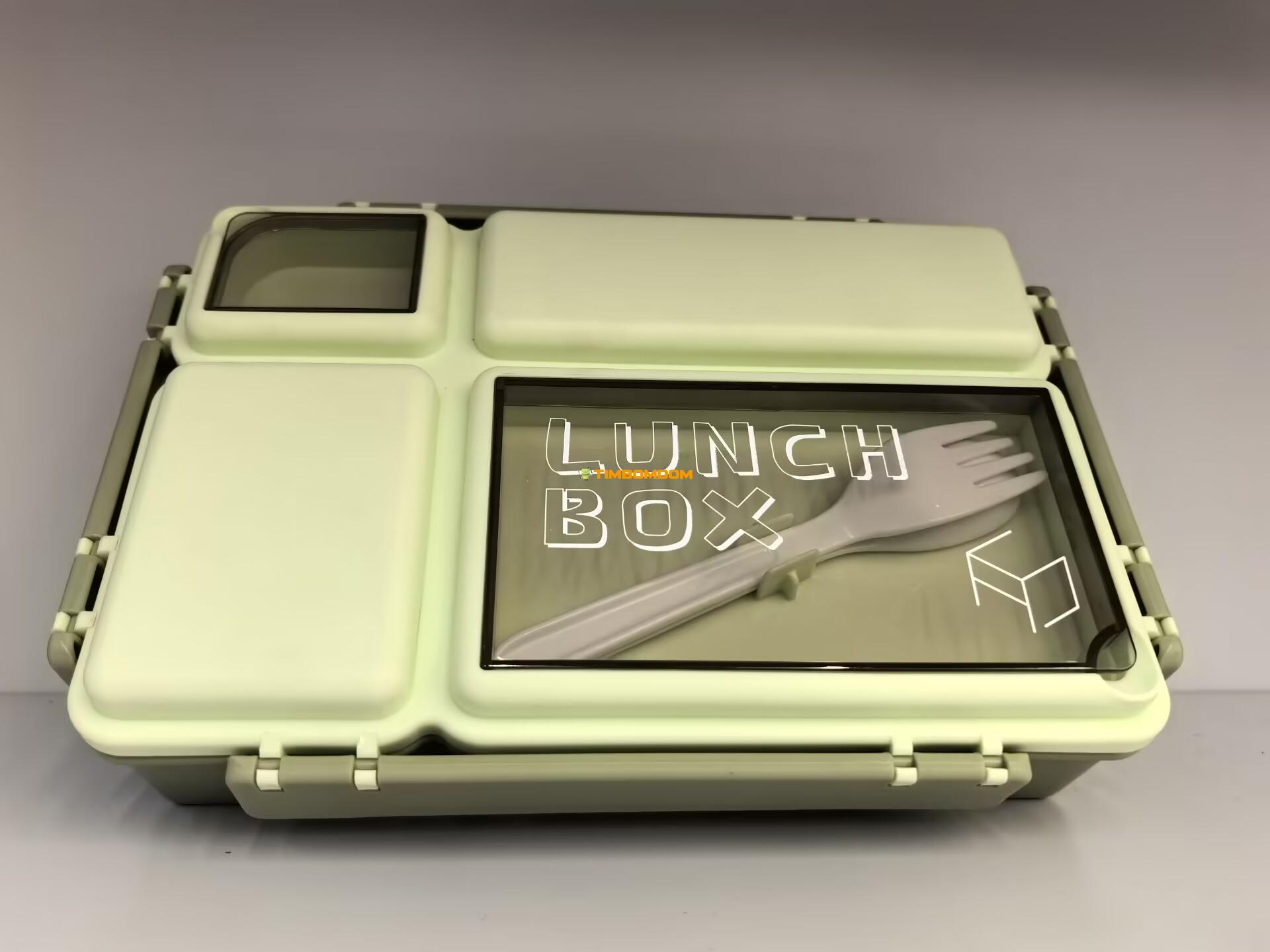 Plastic Lunch Box with Compartments and Clear Lid