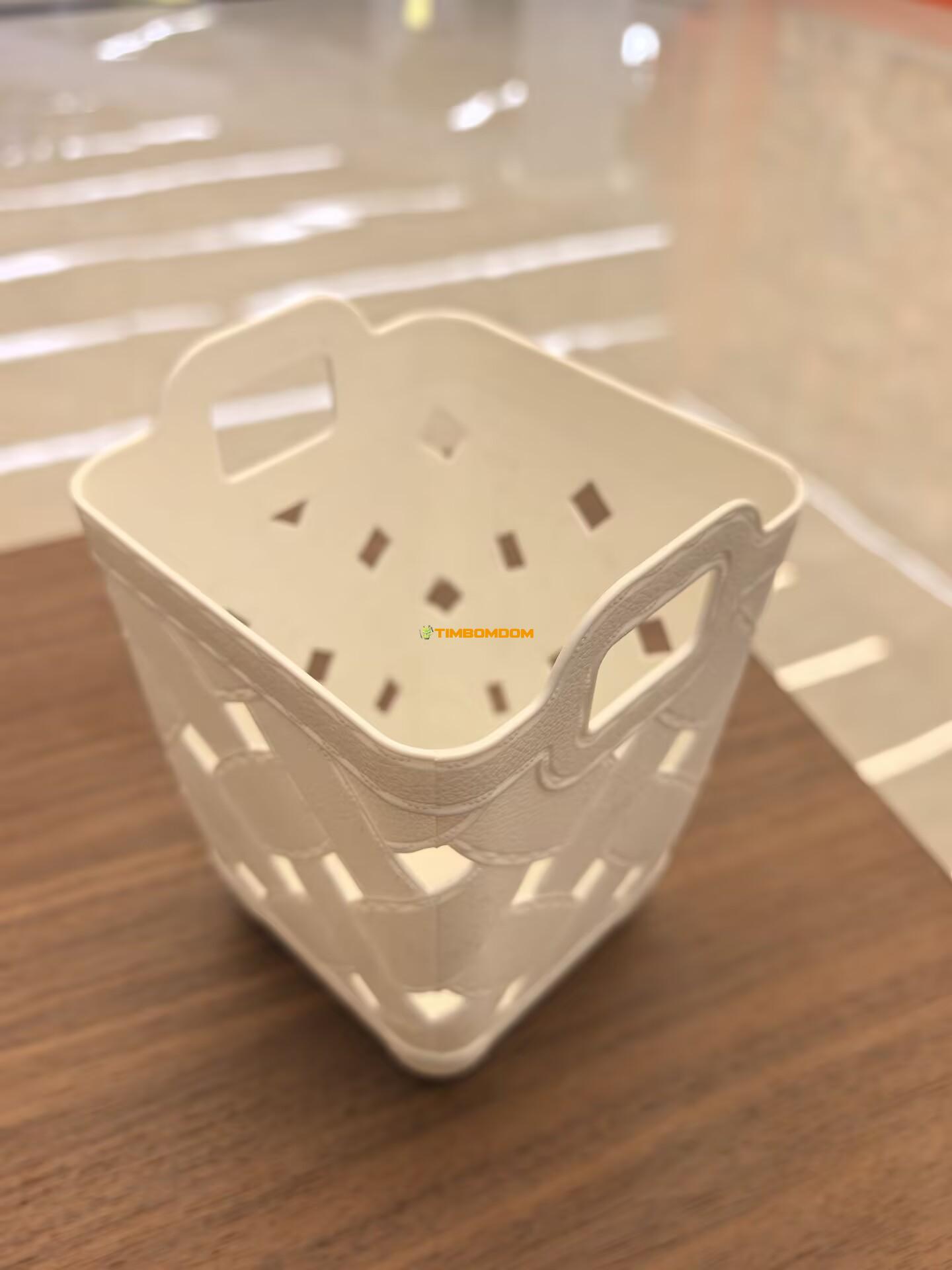 Plastic Woven-Style Square Storage Basket with Handles Plastic Woven-Style Square Storage Basket with Handles - TBD1180603.jpg