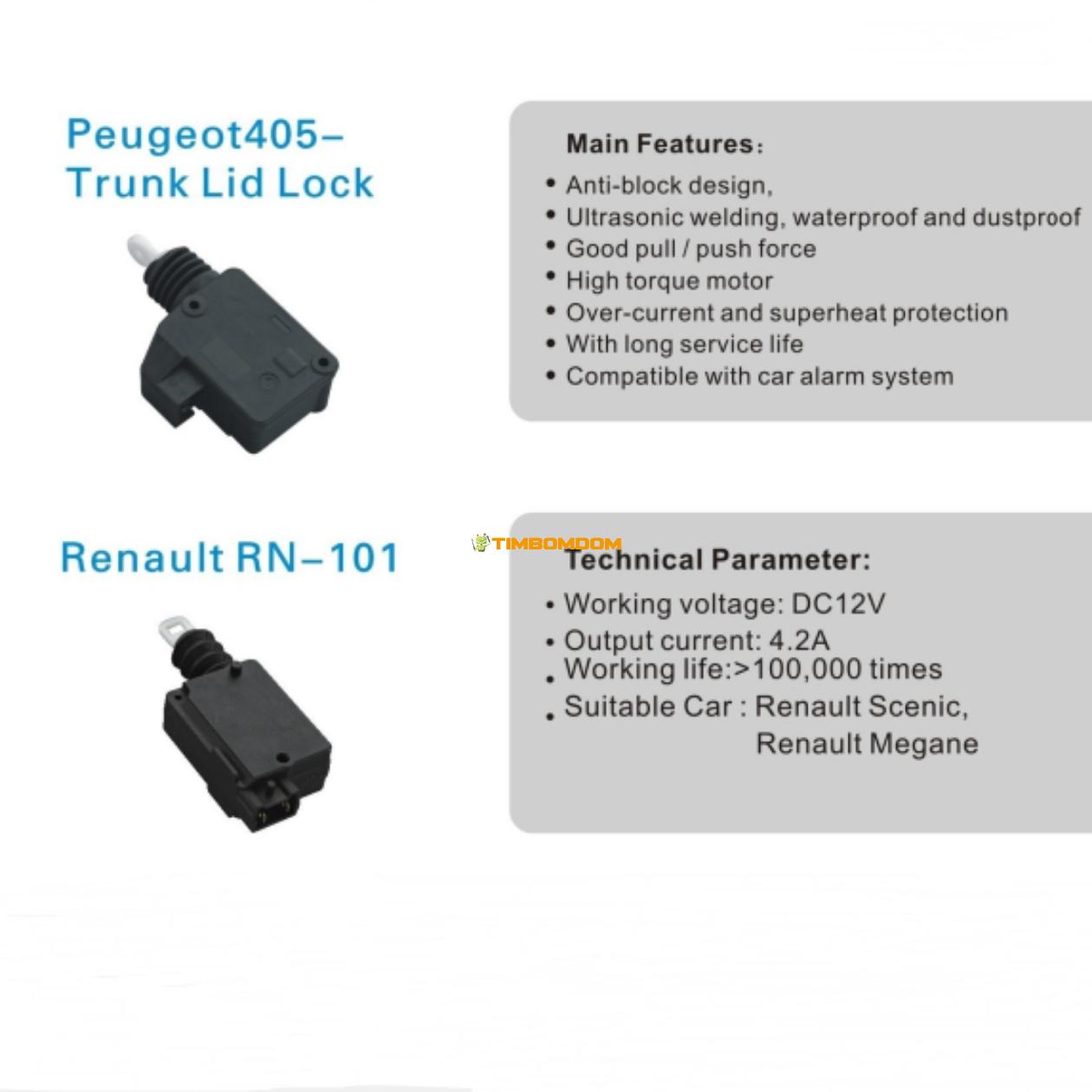 Special Car Specific Central Lock Gun Renault Trunk Lock Switch