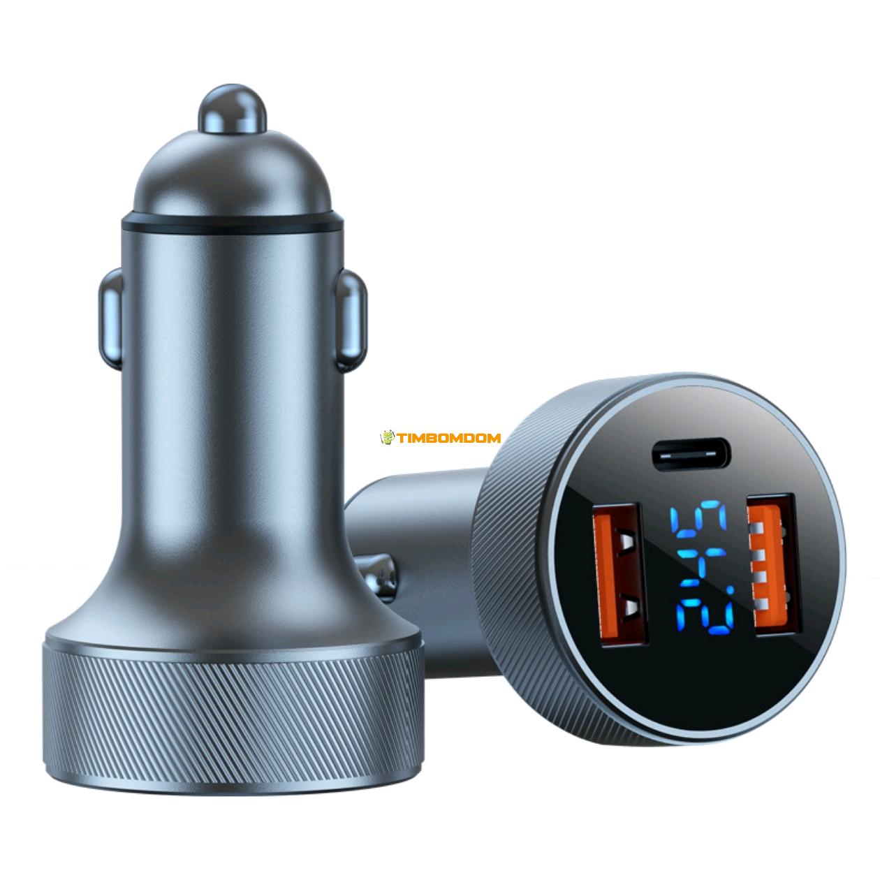 Multifunctional Car Charger 54W Digital Display One for Three Cigarette Lighter Fast Charge