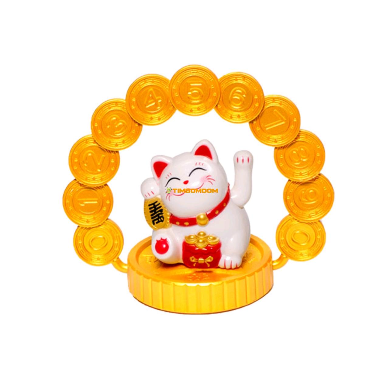 Solar Waving Cat Car Number Plate Ornament