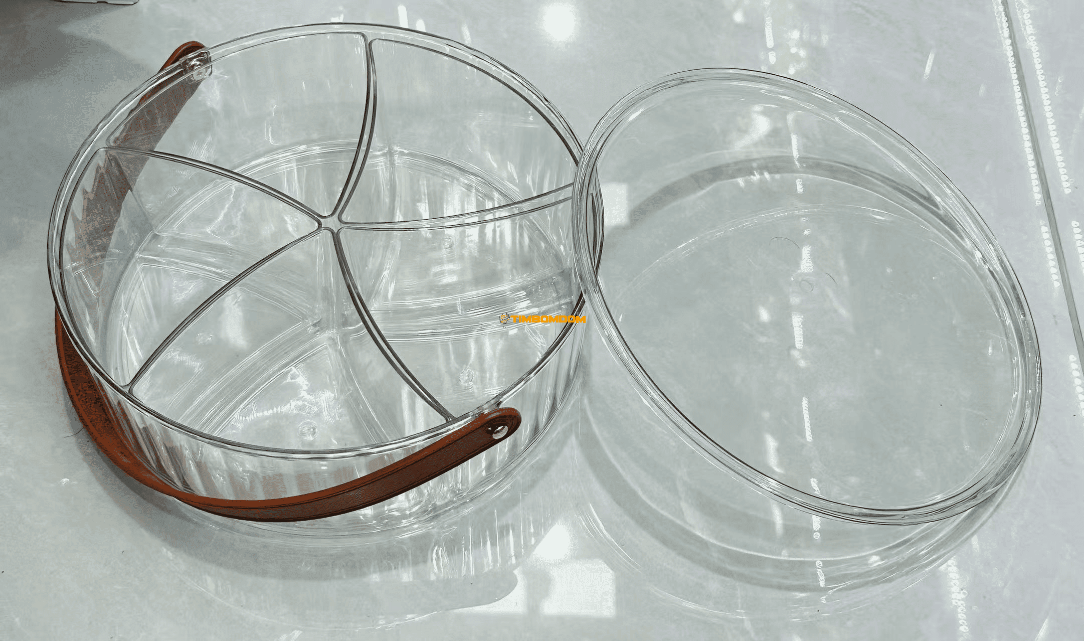 Transparent storage box with dividers and handle Transparent storage box with dividers and handle - TBD1185482.png