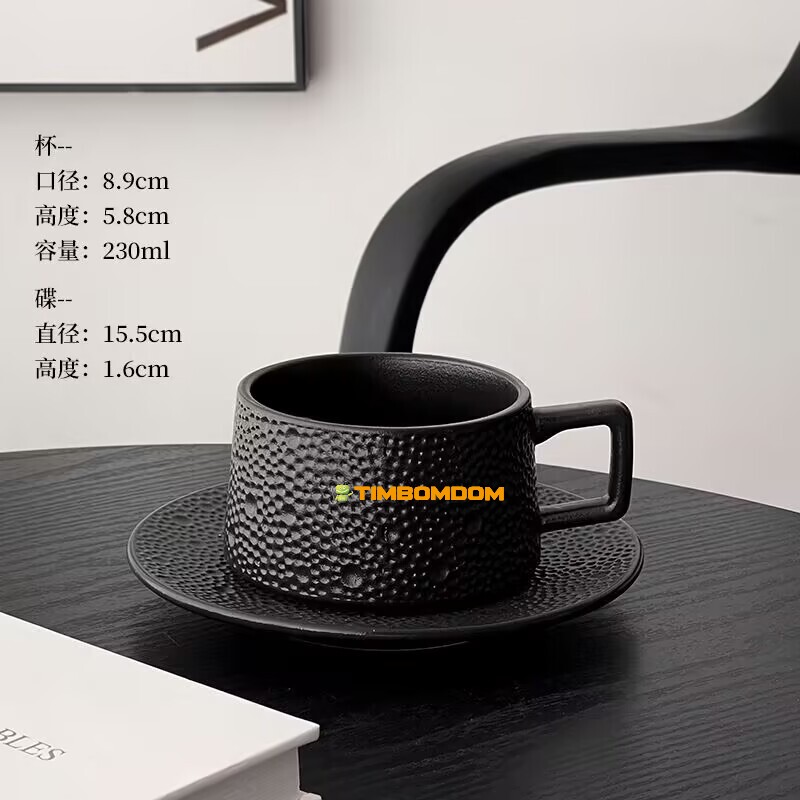 Black Polka dot Ceramic Coffee Cup & Saucer Black Polka dot Ceramic Coffee Cup & Saucer - TBD1186112.jpg