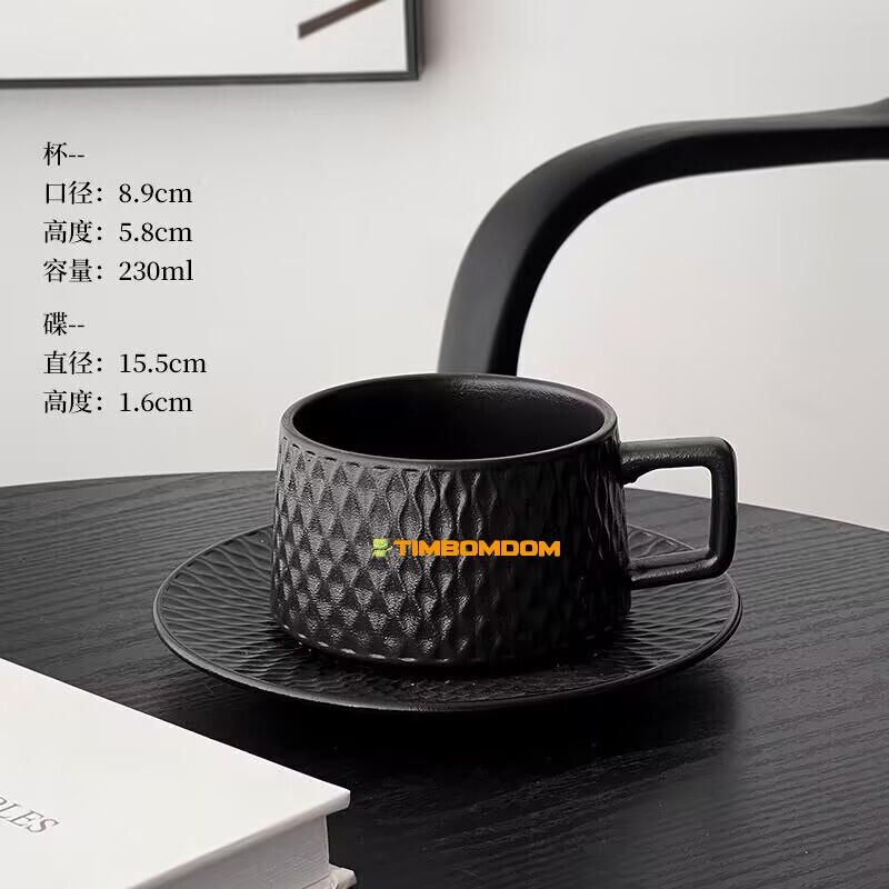 Black stripe Ceramic Coffee Cup & Saucer Black stripe Ceramic Coffee Cup & Saucer - TBD1186121.jpg