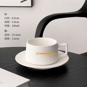 White Polka dot Ceramic Coffee Cup & Saucer  - TBD1186124.jpg