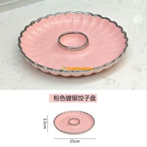 Pink Scalloped Ceramic Serving Plate  - TBD1186154.jpg