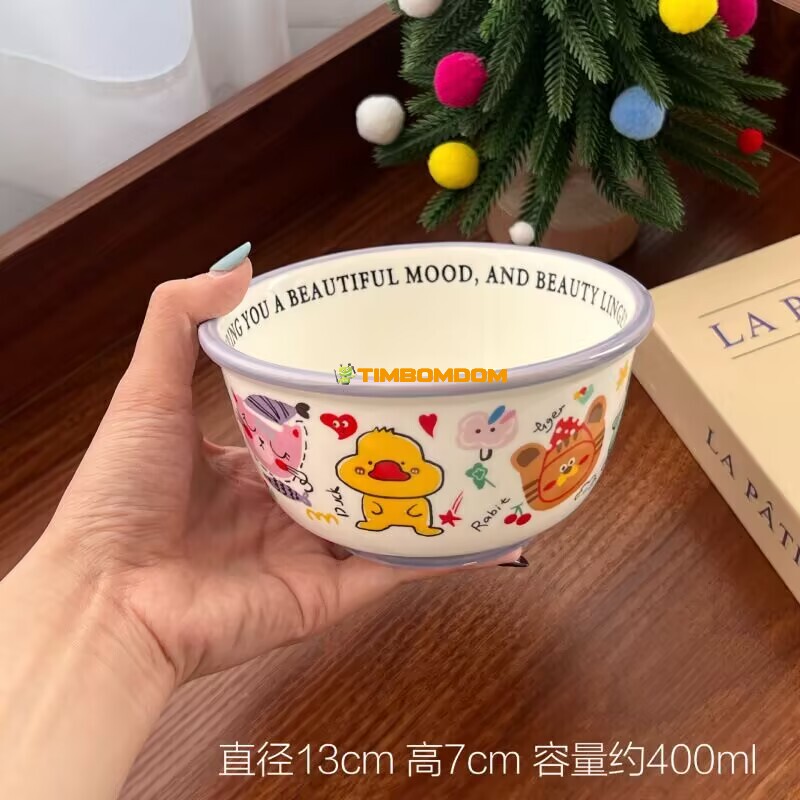 Cute Animal Print Ceramic Bowl Cute Animal Print Ceramic Bowl - TBD1186161.jpg