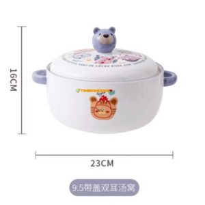 Cartoon Animal Ceramic Casserole Pot with Lid  - TBD1186171.jpg