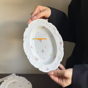 Flower Ceramic Ellipse Plate  8Inch  - TBD1186198.jpg