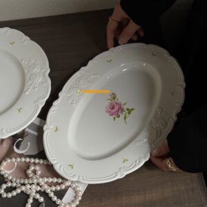 Flower Ceramic Ellipse Plate  12Inch 30.5*20.5*2.5cm  - TBD1186200.jpg