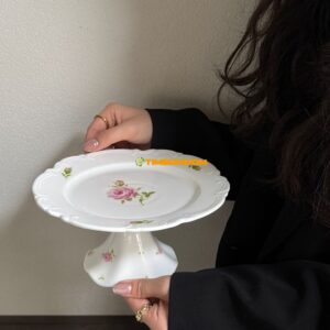 Flower Ceramic Stand Plate  8Inch 20*10cm  - TBD1186201.jpg