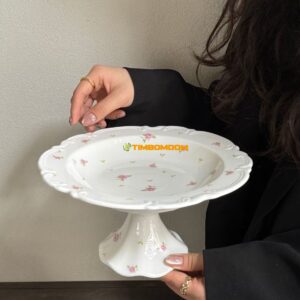 Flower Ceramic Stand Plate  23*10cm  - TBD1186204.jpg