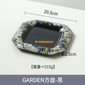 Painted ceramic Square Plate  20.5*2.5cm  - TBD1186216.jpg