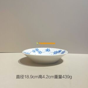 Blue Snowflake Pattern Ceramic Plate 7.5Inch 18.9*4.2cm  - TBD1186224.jpg