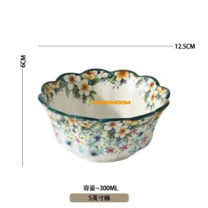Flower Pattern Ceramic Bowl 5 Inch 12.5*6cm  - TBD1186230.jpg