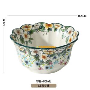 Flower Pattern Ceramic Bowl 6.5 Inch 16.5*8.5cm  - TBD1186232.jpg