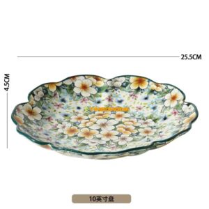 Flower Pattern Ceramic Plate 10Inch 25.5*4.5cm  - TBD1186238.jpg