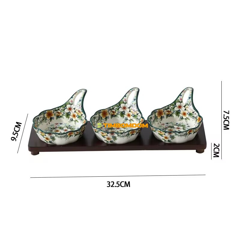 Flower Pattern Ceramic Saucer 150ml 3pcs set Flower Pattern Ceramic Saucer 150ml 3pcs set - TBD1186245.jpg