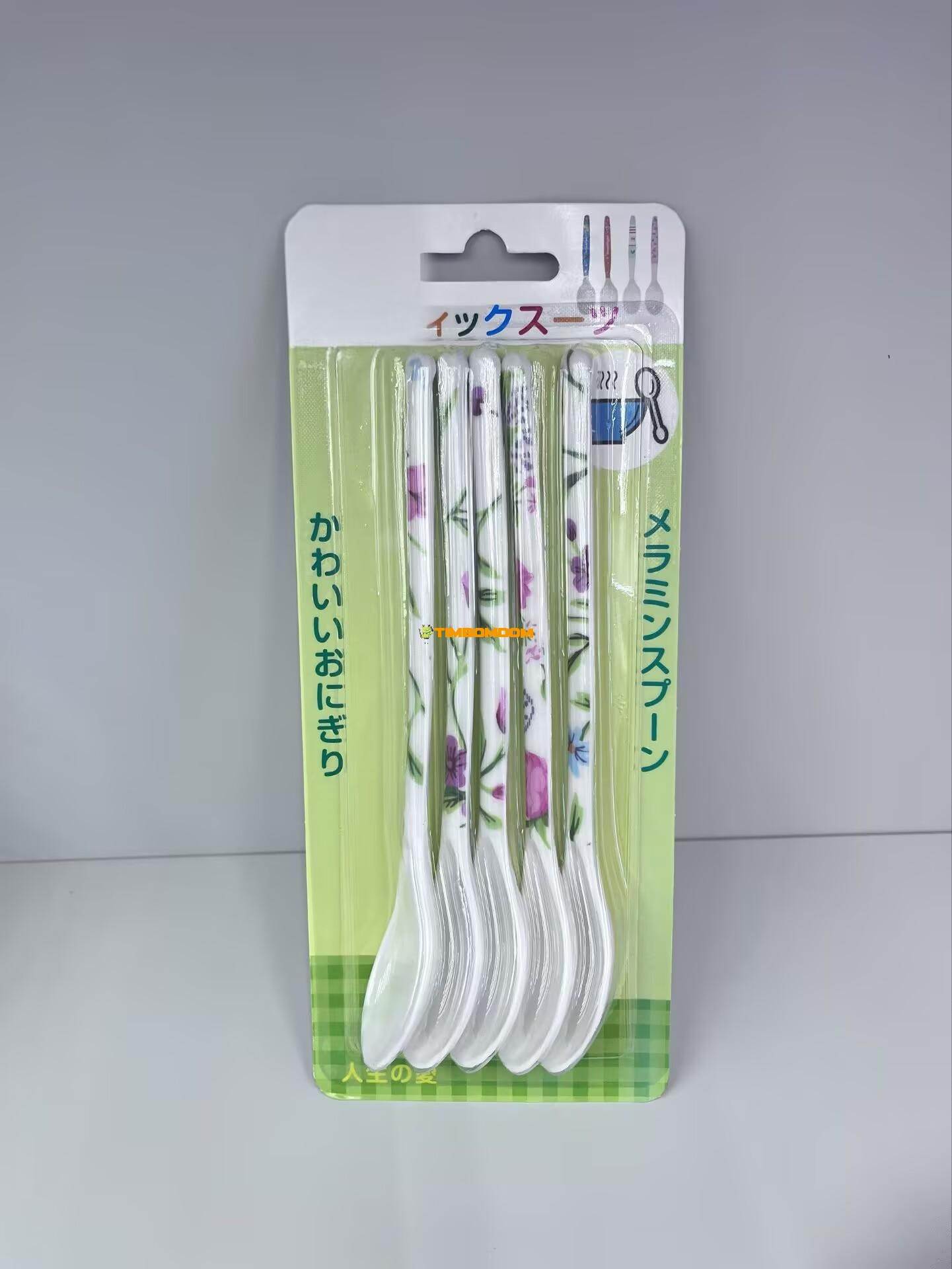 Carded 5PCS Imitation Porcelain Ice Spoons Carded 5PCS Imitation Porcelain Ice Spoons