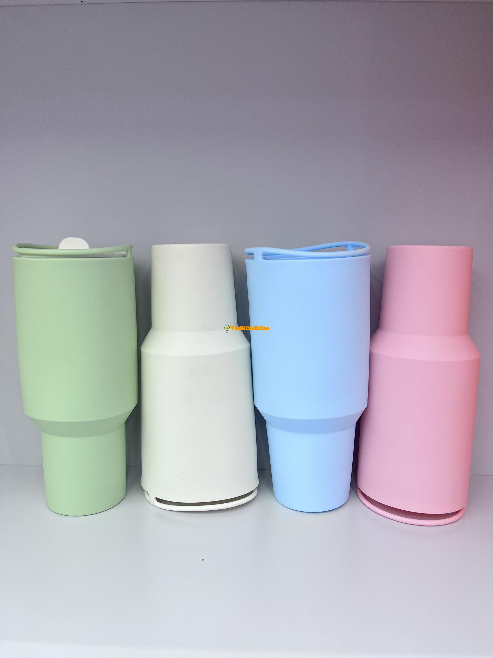 Silicone Double-Drink Travel Cup with Handle Silicone Double-Drink Travel Cup with Handle