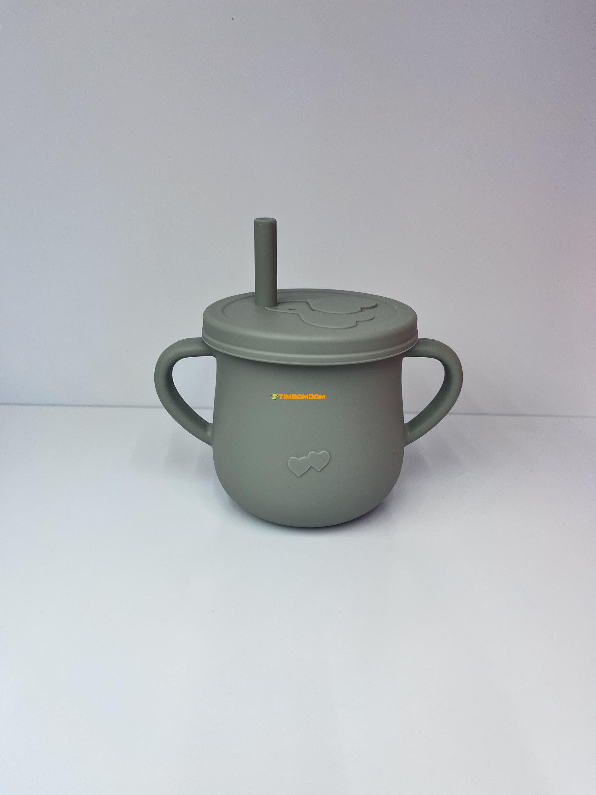Silicone Baby Training Cup with Straw and Double Handles Silicone Baby Training Cup with Straw and Double Handles