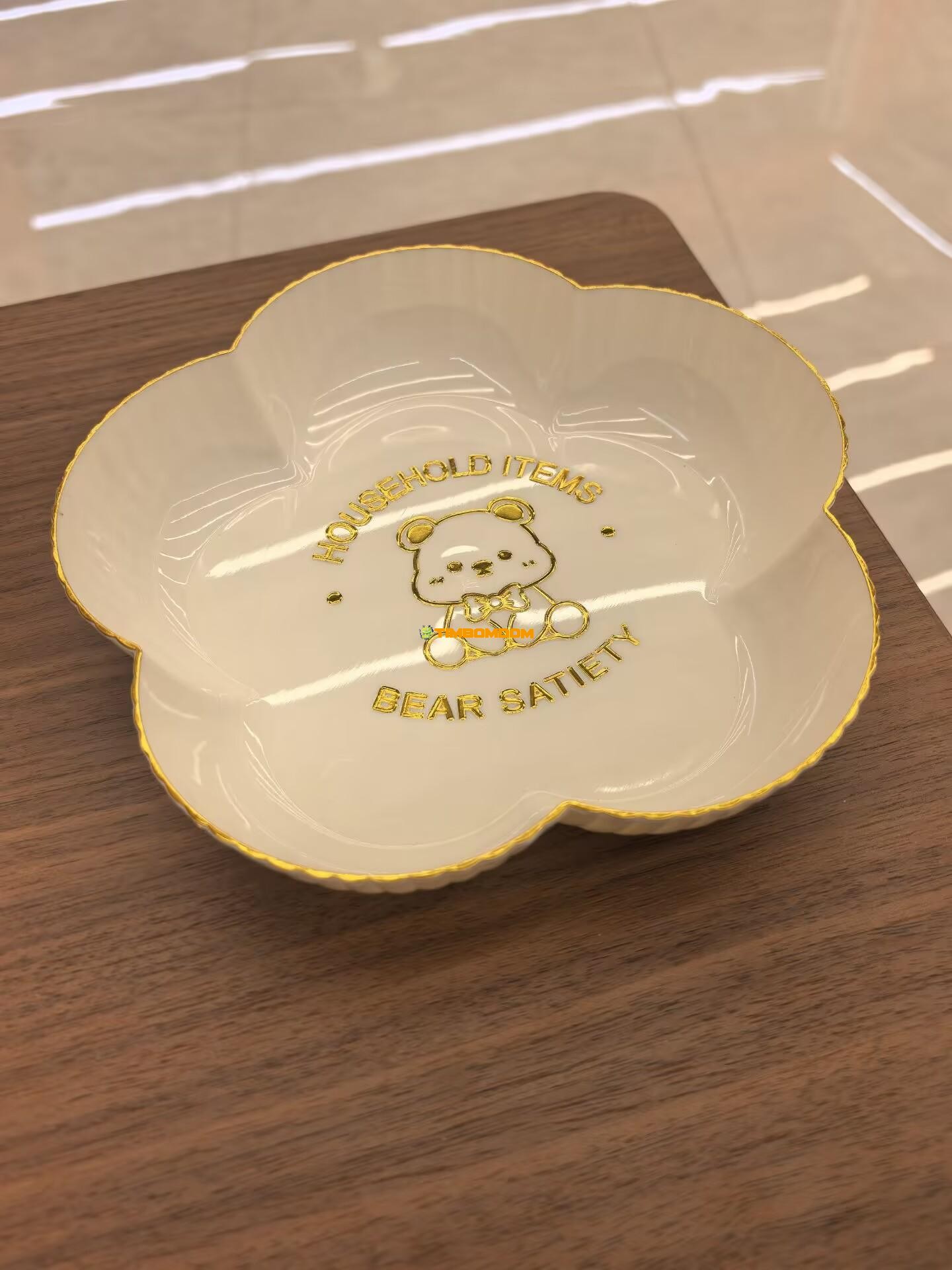 Bear Printed Flower Snack Plate Bear Printed Flower Snack Plate