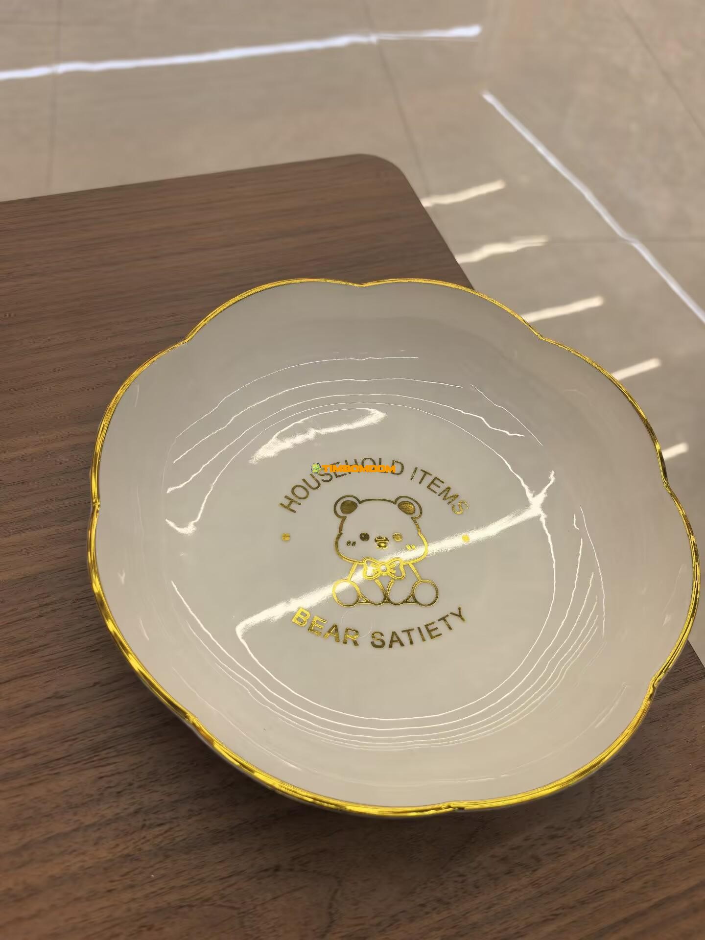 Bear Printed Flower Snack Plate Bear Printed Flower Snack Plate