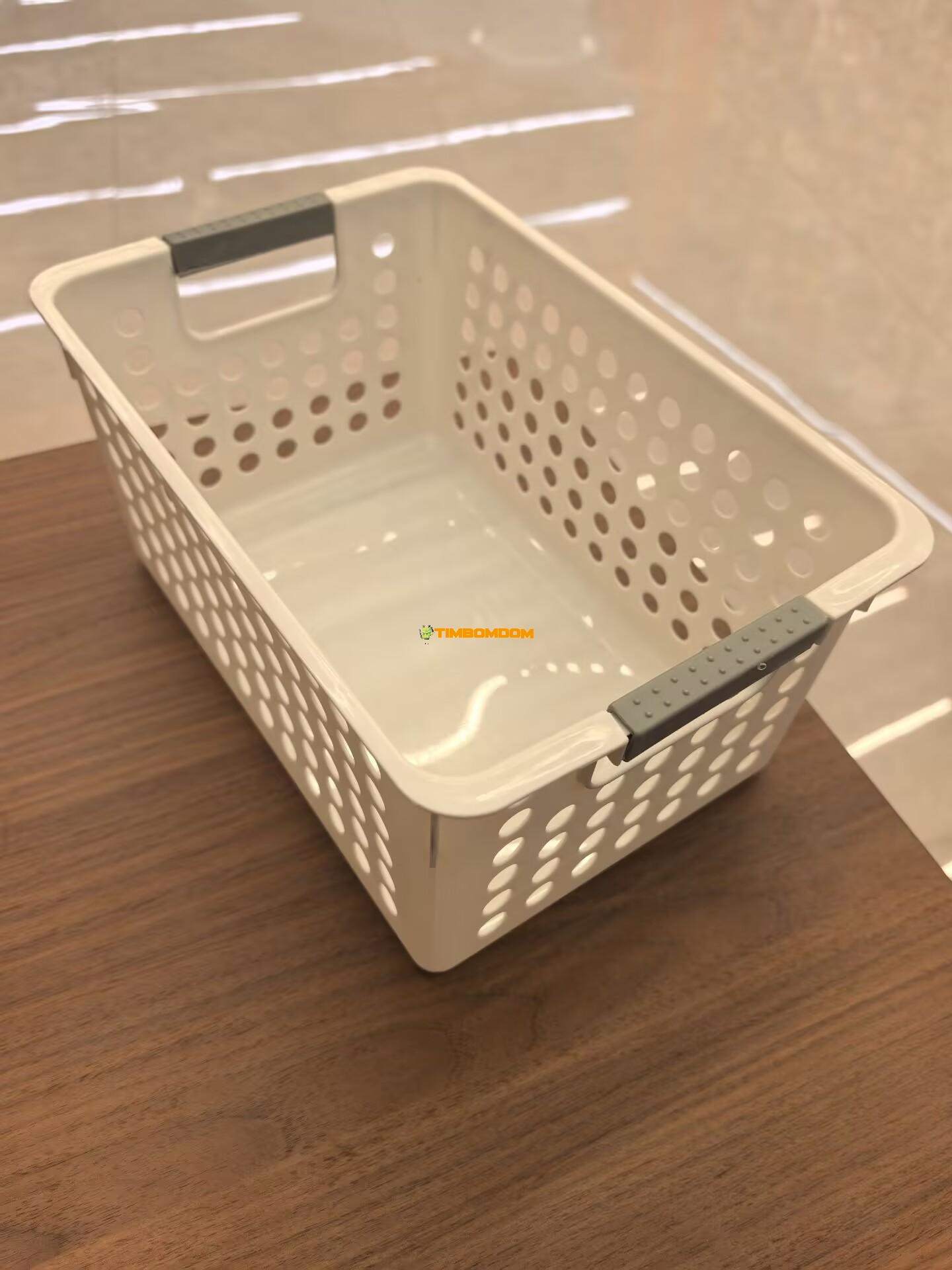 Plastic Perforated Storage Basket with Anti-Slip Handles Plastic Perforated Storage Basket with Anti-Slip Handles