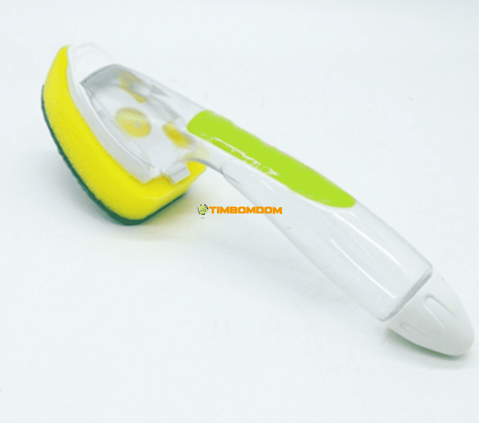 Pot brush with cleaning fluid Pot brush with cleaning fluid