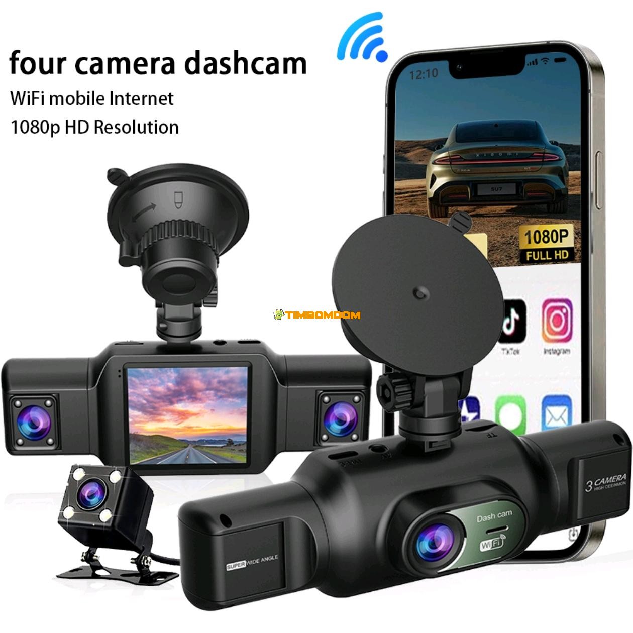 Four Record HD WiFi Night Vision Driving Recorder Four Record HD WiFi Night Vision Driving Recorder