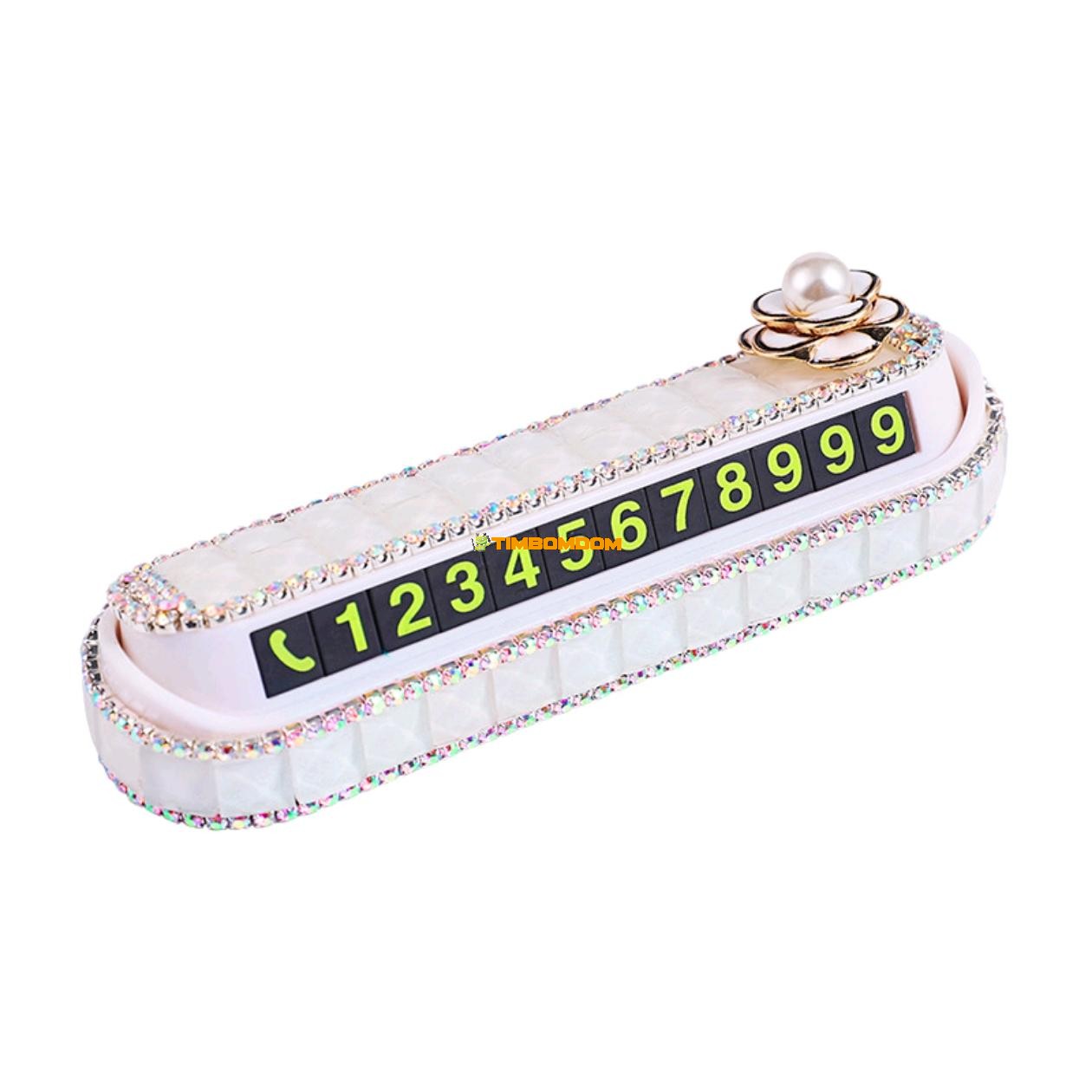 Diamond Car Interior Temporary Parking Number Plate Creative Cute Diamond Car Interior Temporary Parking Number Plate Creative Cute