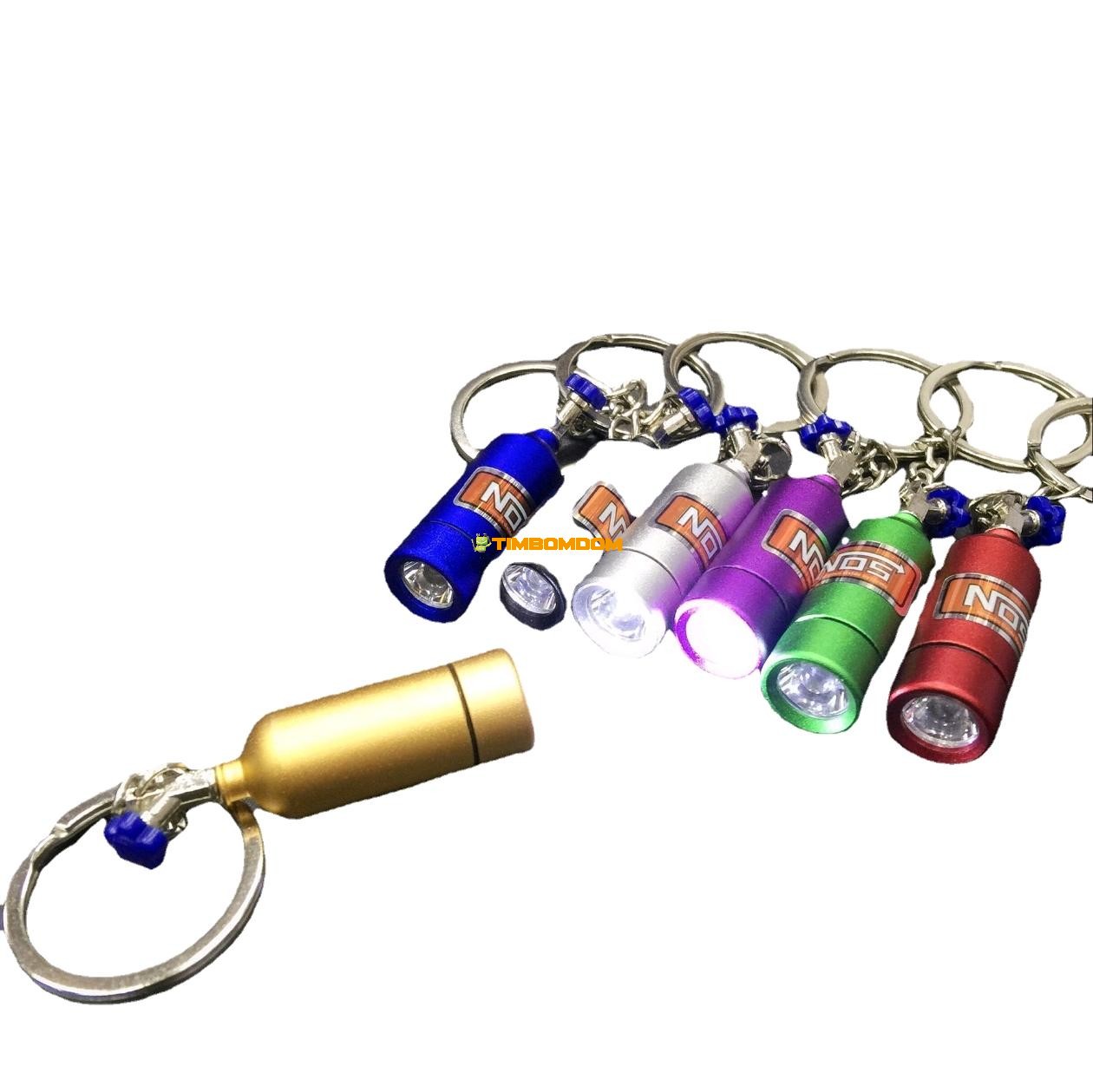 NOS Nitrous Oxide Bottle Keychain LED With Light Car Modified Ornament NOS Nitrous Oxide Bottle Keychain LED With Light Car Modified Ornament
