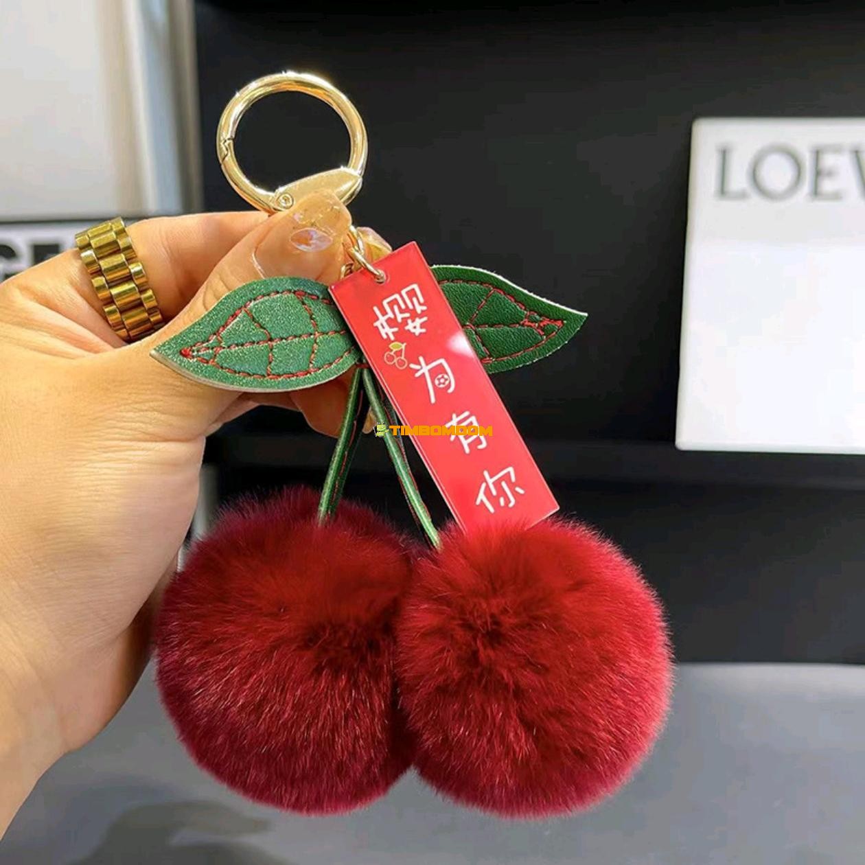Plush Small Cherry Men Women Couple Keychain Plush Small Cherry Men Women Couple Keychain
