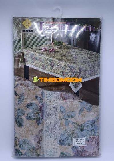 Crown Print 3-inch Lace Edge Tablecloth Crown Print 3-inch Lace Edge Tablecloth