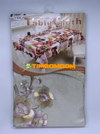 Gold & Silver Printed Straight Cut Edge Tablecloth Gold & Silver Printed Straight Cut Edge Tablecloth