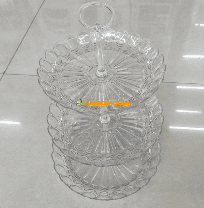 Three-tiered fruit plate with a stand Three-tiered fruit plate with a stand
