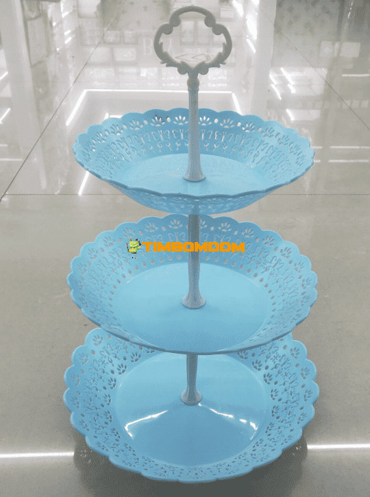 Three-tiered fruit plate with a stand Three-tiered fruit plate with a stand
