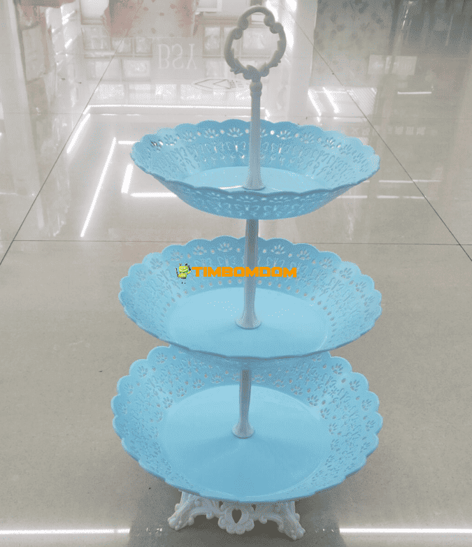 Three-tiered fruit plate with a stand Three-tiered fruit plate with a stand