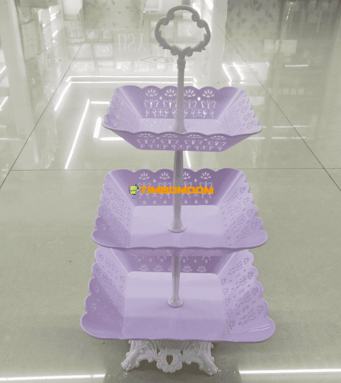 Three-tiered fruit plate with a stand Three-tiered fruit plate with a stand