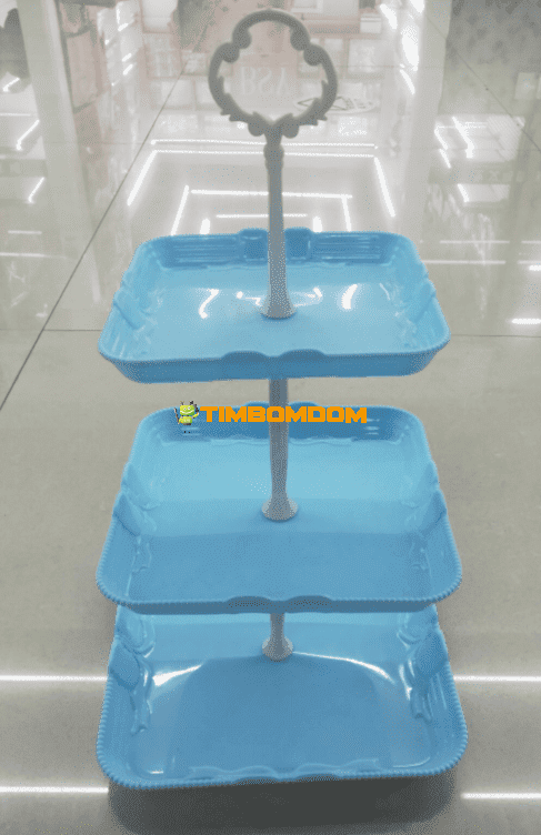 Three-tiered fruit plate with a stand Three-tiered fruit plate with a stand