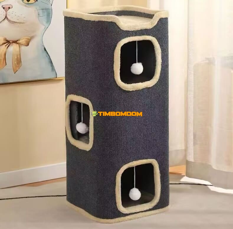 3 Floors Cat Tower Condo with Openings 3 Floors Cat Tower Condo with Openings