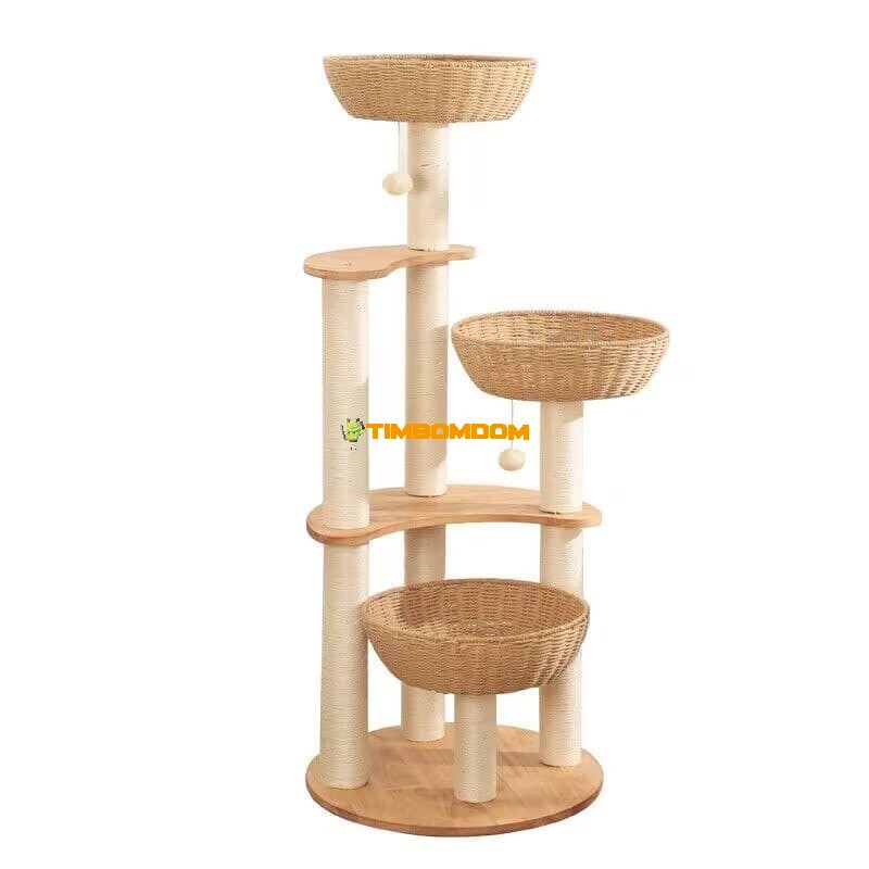 Round Platform Cat Tree with Basket Beds Round Platform Cat Tree with Basket Beds