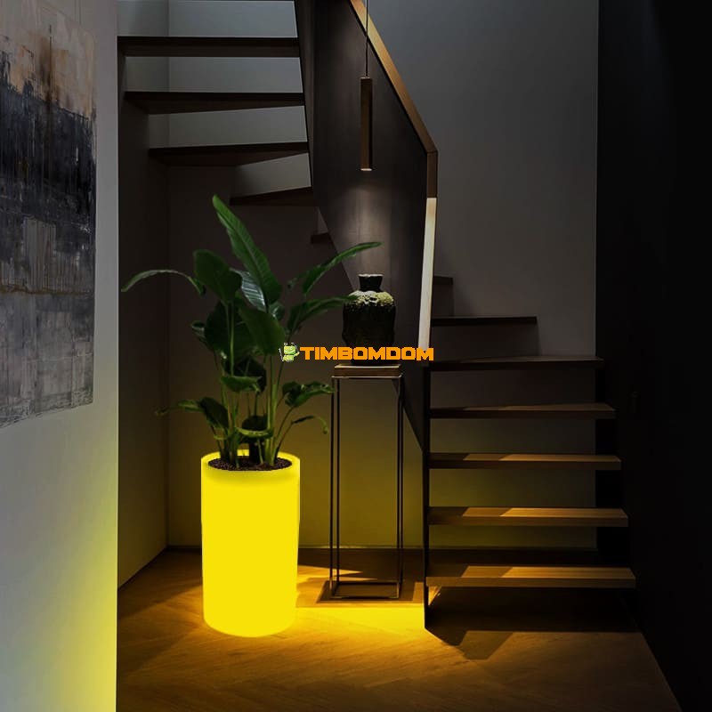Large Cylindrical LED Planter Large Cylindrical LED Planter