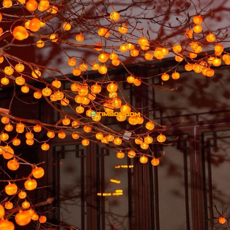 Solar Persimmon String Lights Small Lanterns Solar Persimmon String Lights Small Lanterns