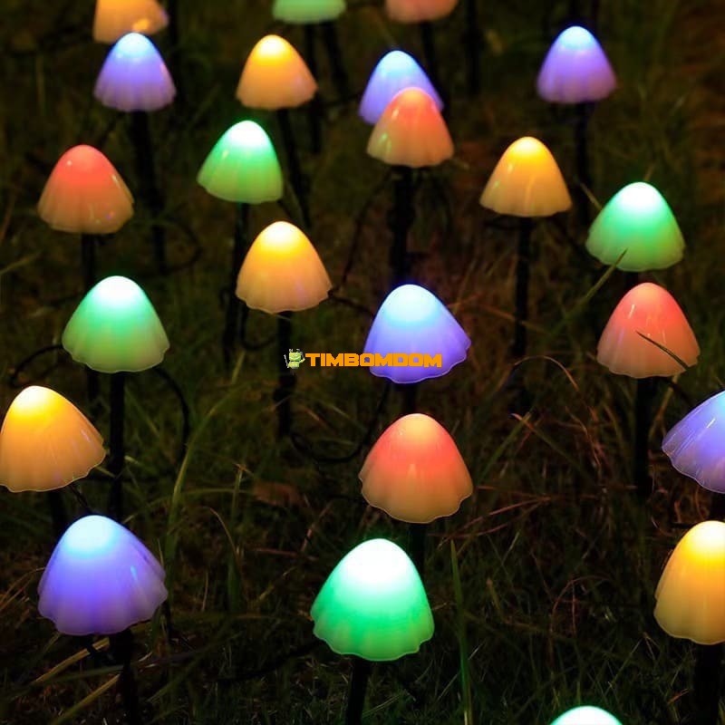 LED solar mushroom string lights LED solar mushroom string lights